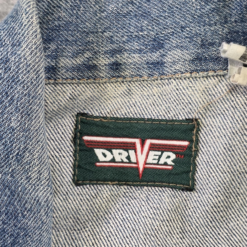VTG Driver Jacket Mens Medium Blue Denim Chore Workwear Utility Snap Made USA - Picture 8 of 16